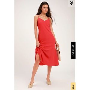 NWT Lulus Red Midi Dress Size Medium